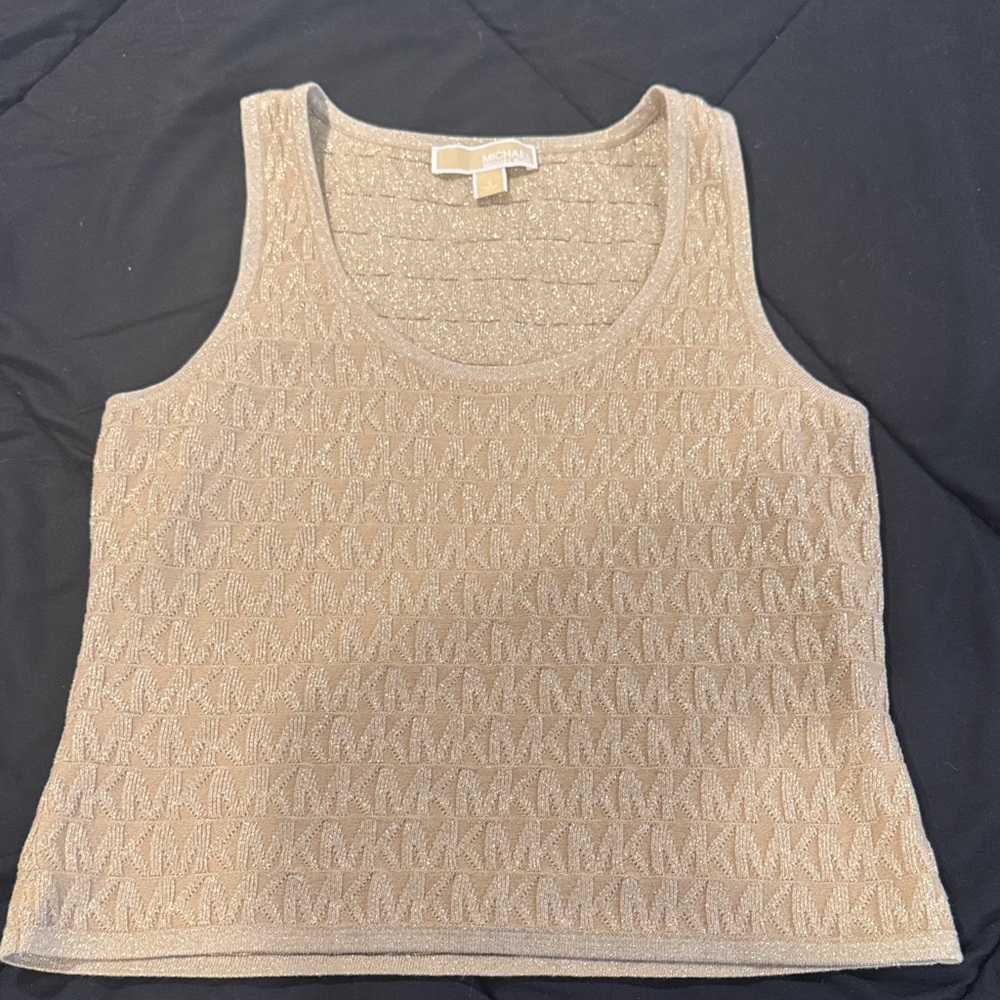 Michael Kors Gold Textured Tank Top